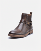 Dark Brown Leather Harness Chelsea Boots | GRAND London GL-A25_130