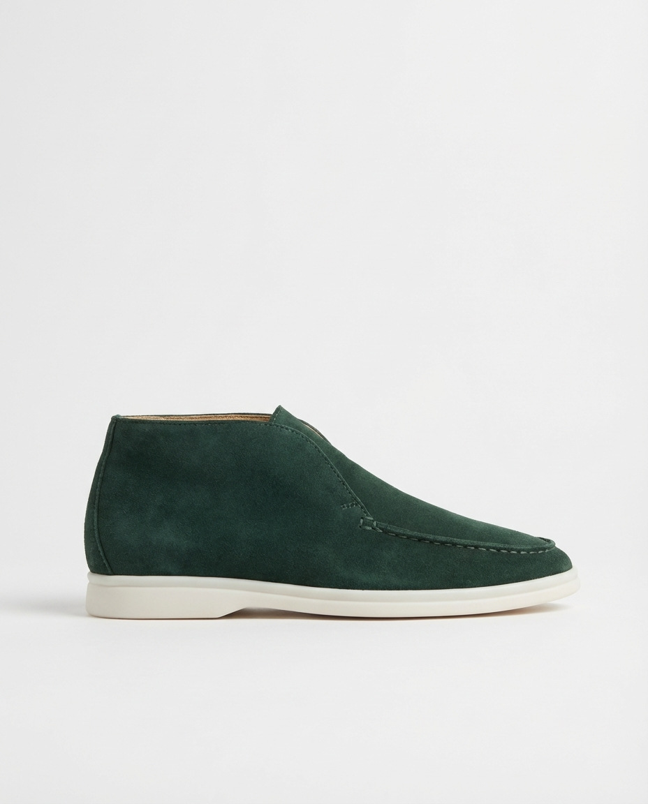 Green Moc-Toe Chukka Trainers | GRAND London