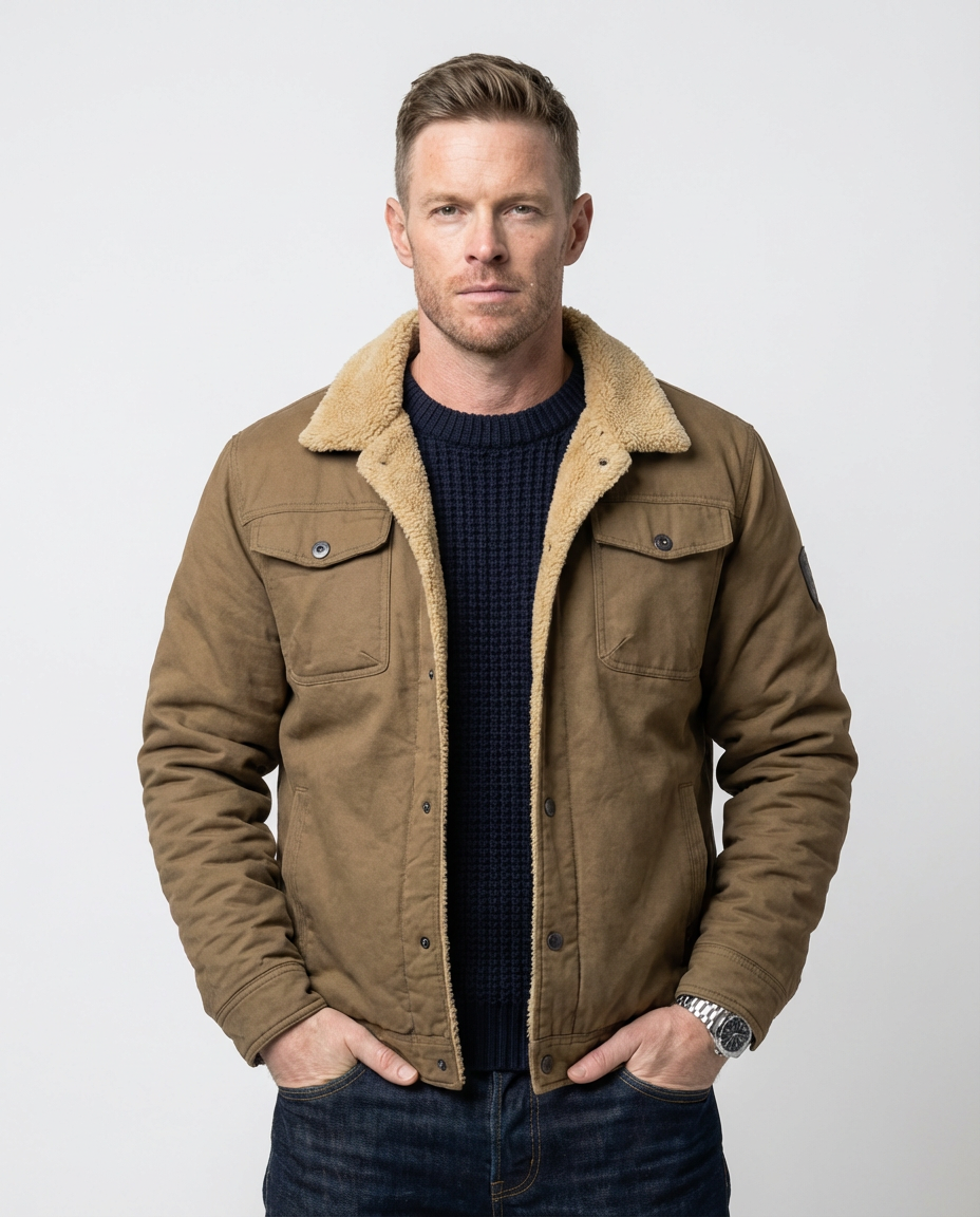 Camel Cotton Field Jacket | GRAND London