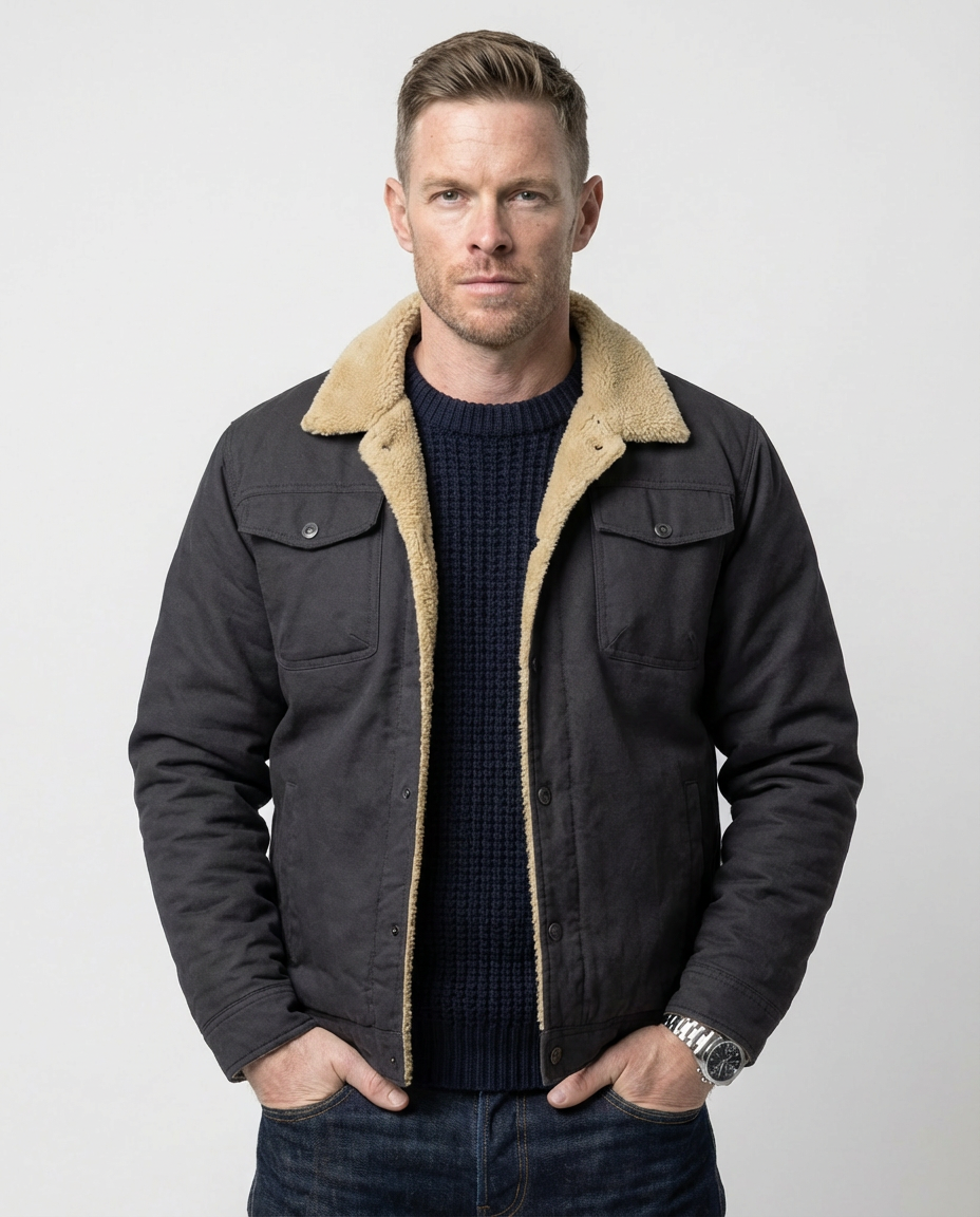 Grey Cotton Field Jacket | GRAND London