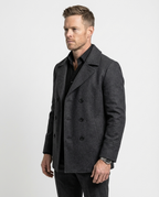 Grey Double-Breasted Pea Coat | GRAND London