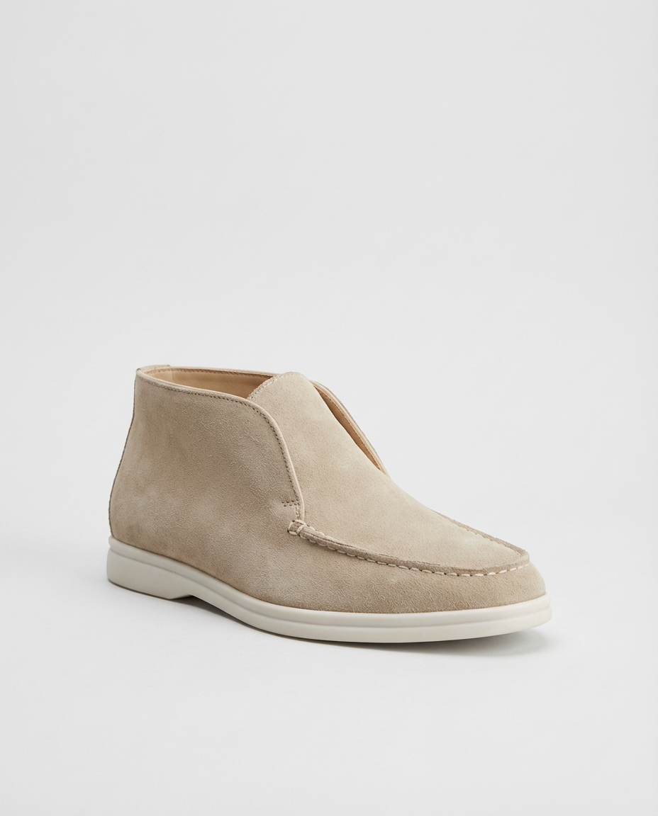 Beige Moc-Toe Chukka Trainers | GRAND London