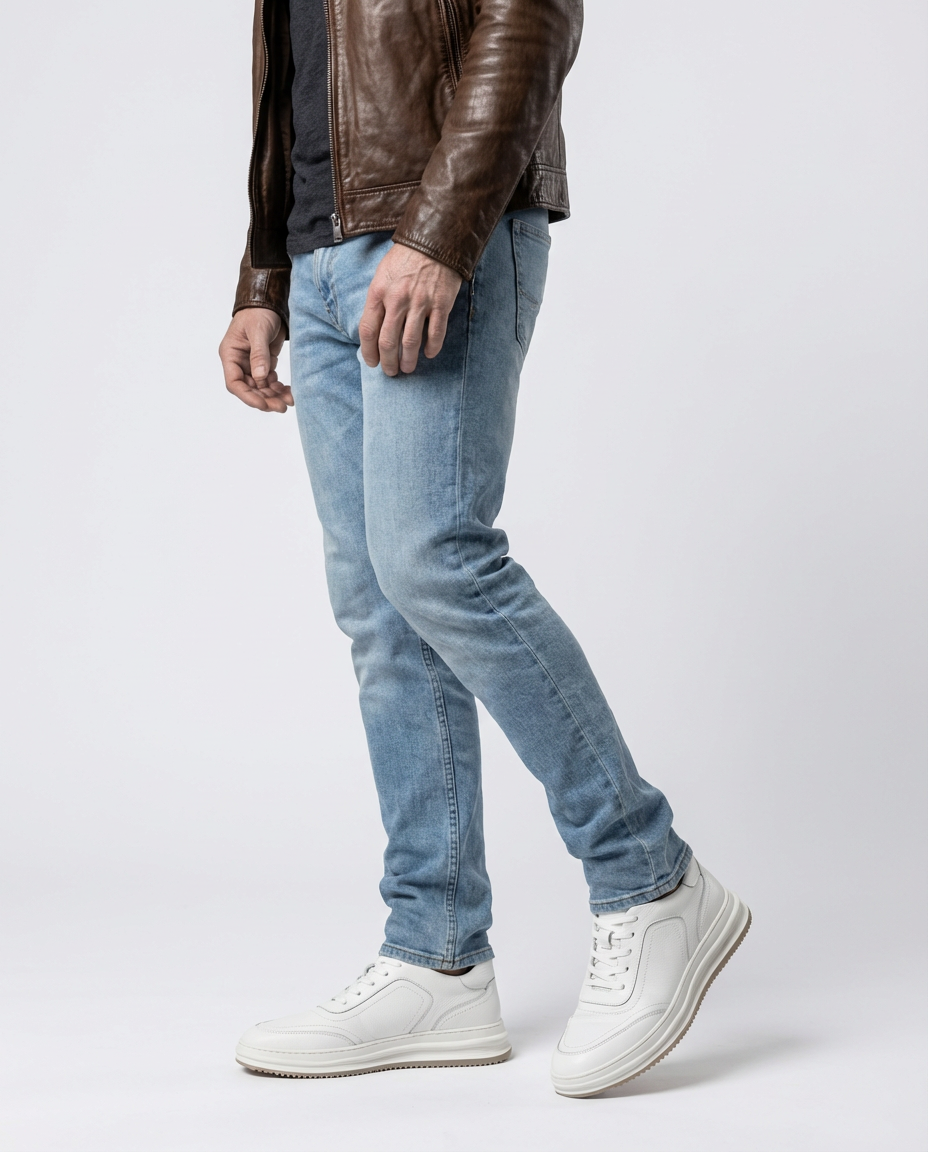 White - Leather Low-Top Trainers | GRAND London