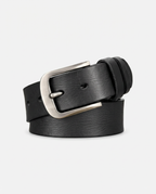 Black Brushed Buckle Leather Belt | GRAND London