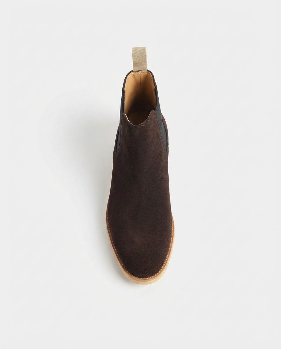 Dark Brown Suede Look Chelsea Boots | GRAND London