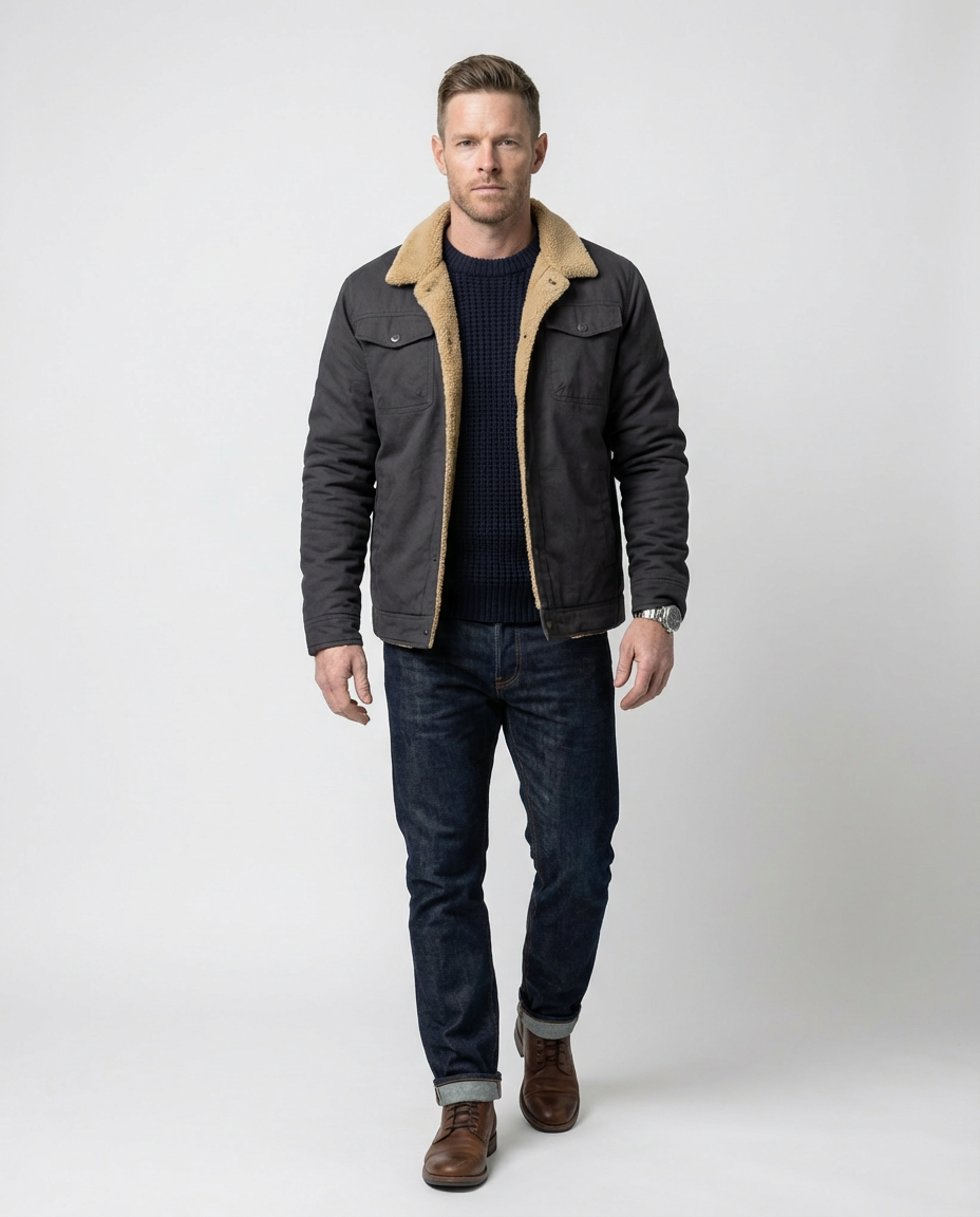 Grey Cotton Field Jacket | GRAND London