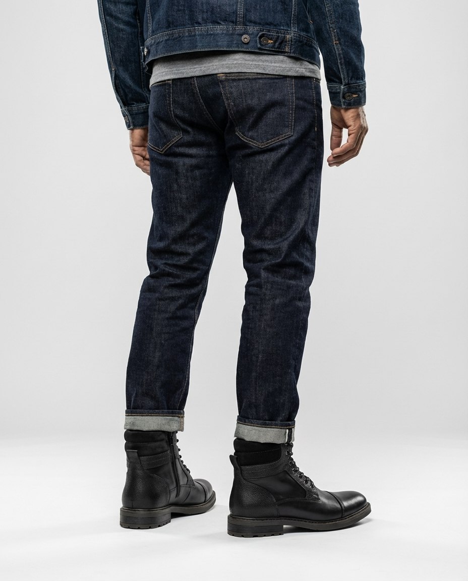 Leather Cap-Toe Side Zip Boots