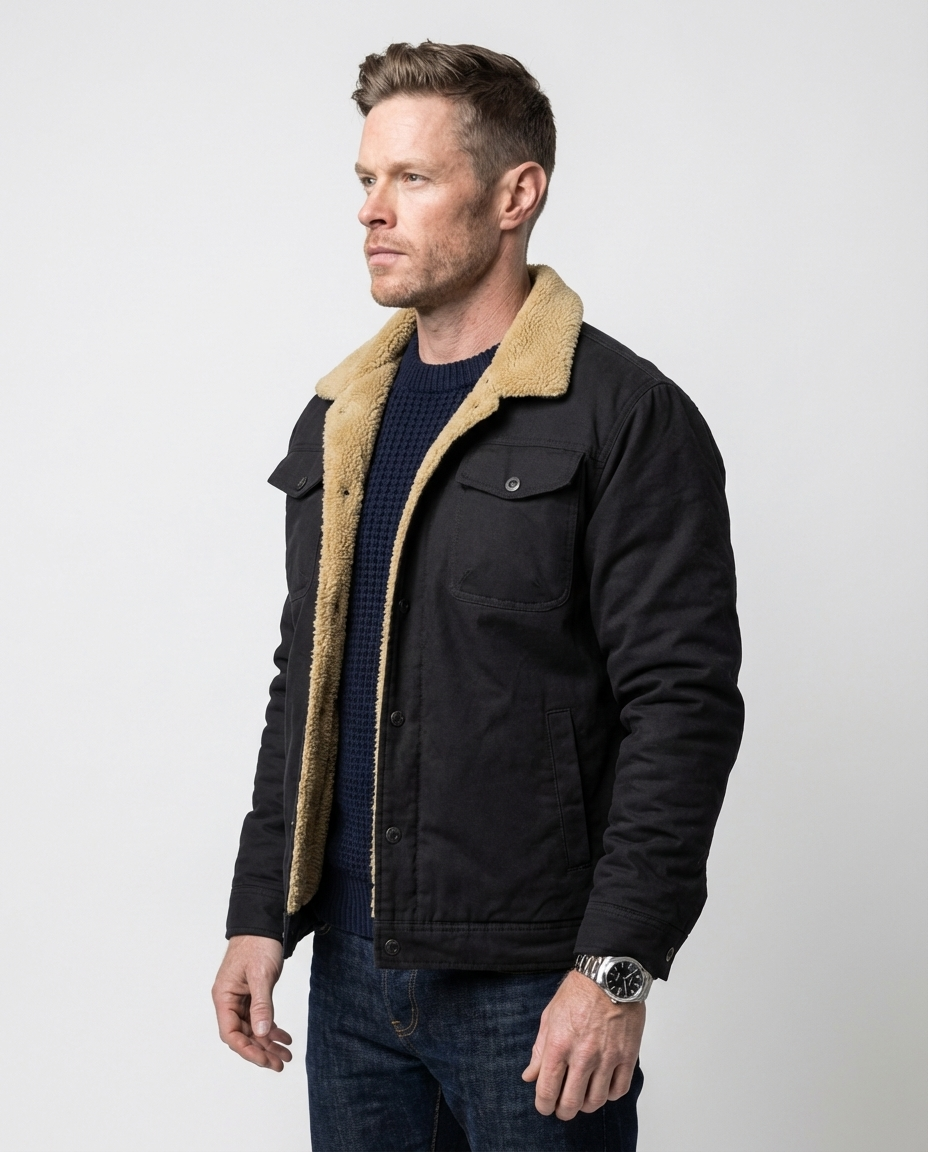 Black Cotton Field Jacket | GRAND London