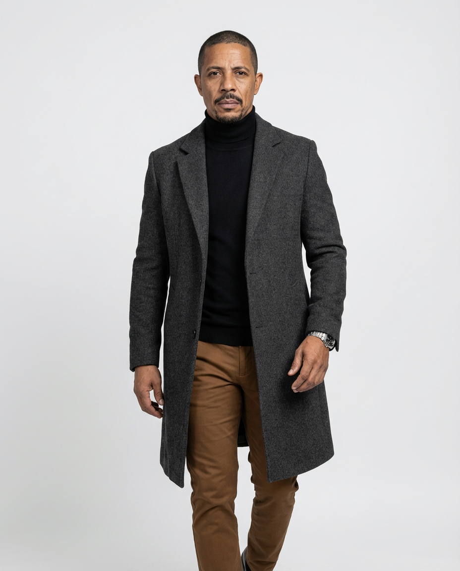 Fitted Single-Breasted Overcoat