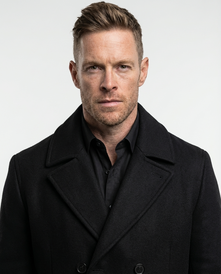 Black Double-Breasted Pea Coat | GRAND London