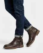 Dark Brown Leather Harness Chelsea Boots | GRAND London GL-A25_130