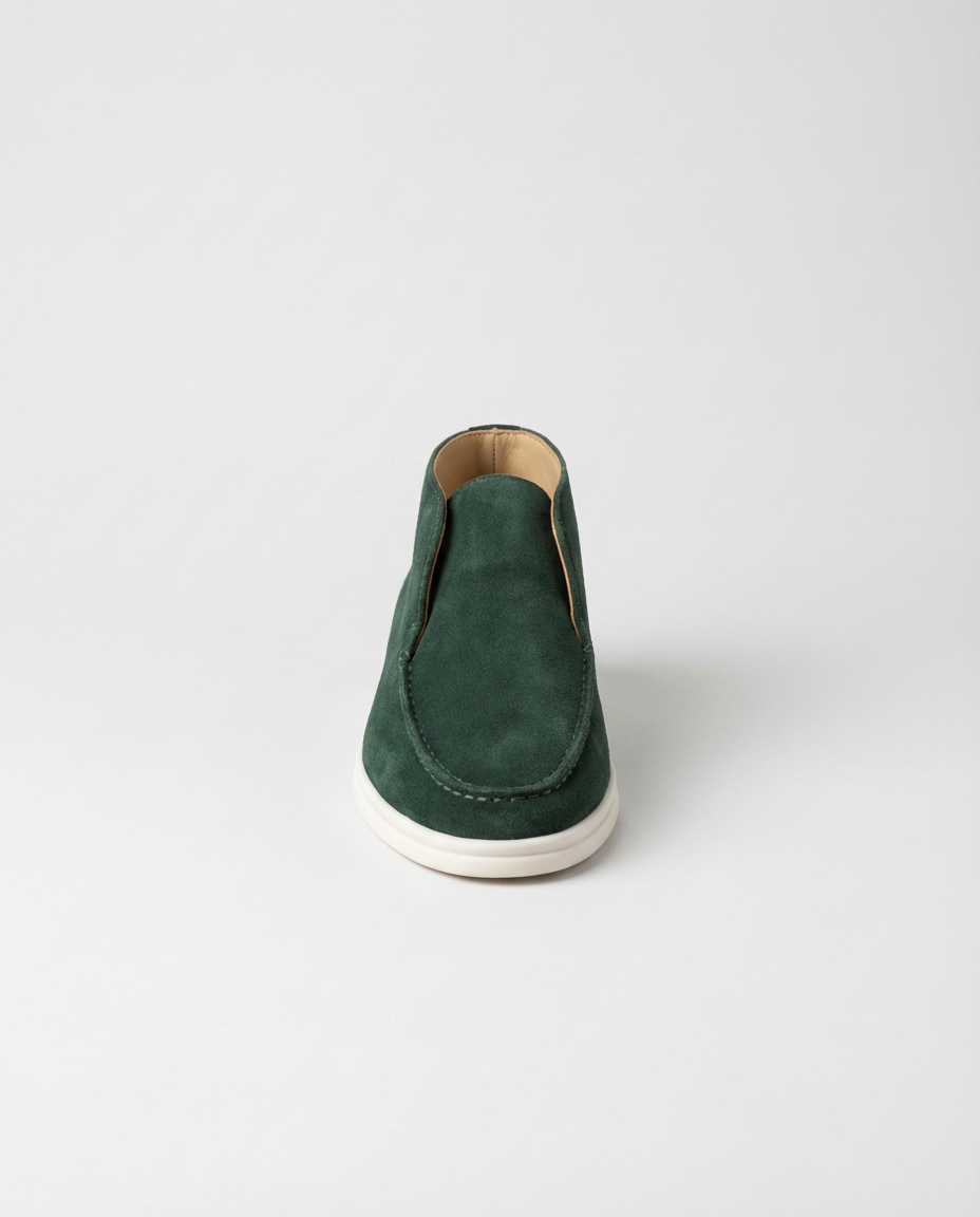Green Moc-Toe Chukka Trainers | GRAND London