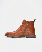 Brown Leather Harness Chelsea Boots | GRAND London