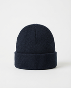 Navy Ribbed Turn-Up Beanie | GRAND London
