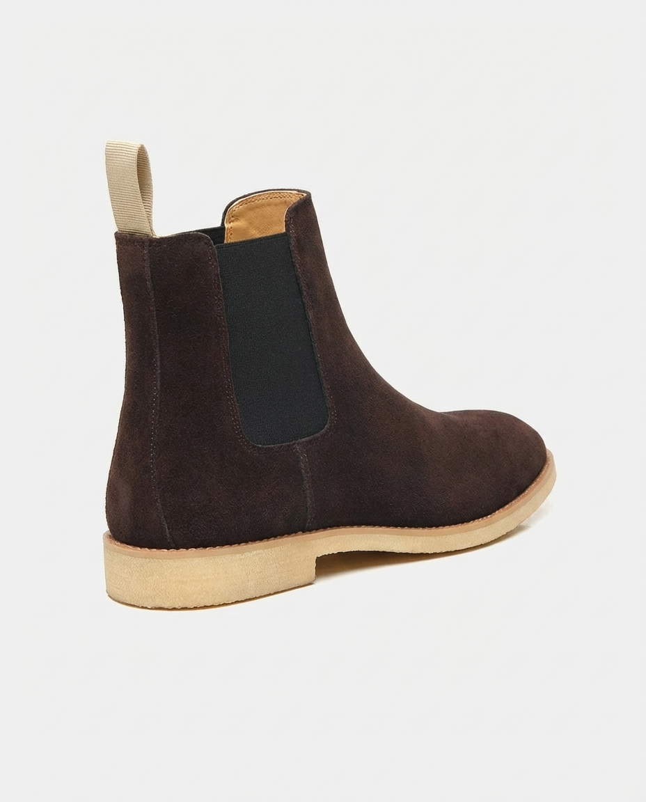 Dark Brown Suede Look Chelsea Boots | GRAND London