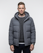 White Removable Hood Quilted Puffer Jacket | GRAND London