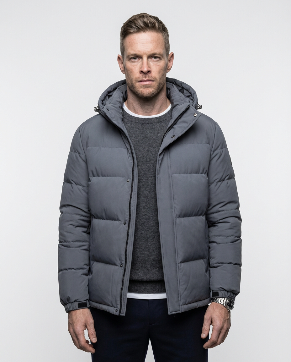 White Removable Hood Quilted Puffer Jacket | GRAND London