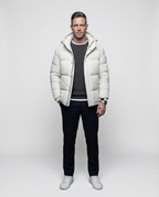 White Removable Hood Quilted Puffer Jacket | GRAND London