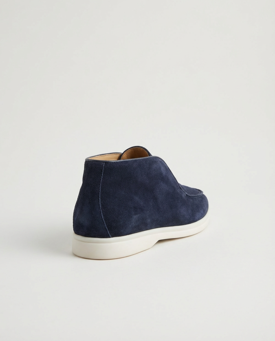 Navy Moc-Toe Chukka Trainers | GRAND London