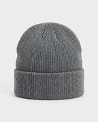 Grey Ribbed Turn-Up Beanie | GRAND London