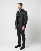 Grey Double-Breasted Pea Coat | GRAND London