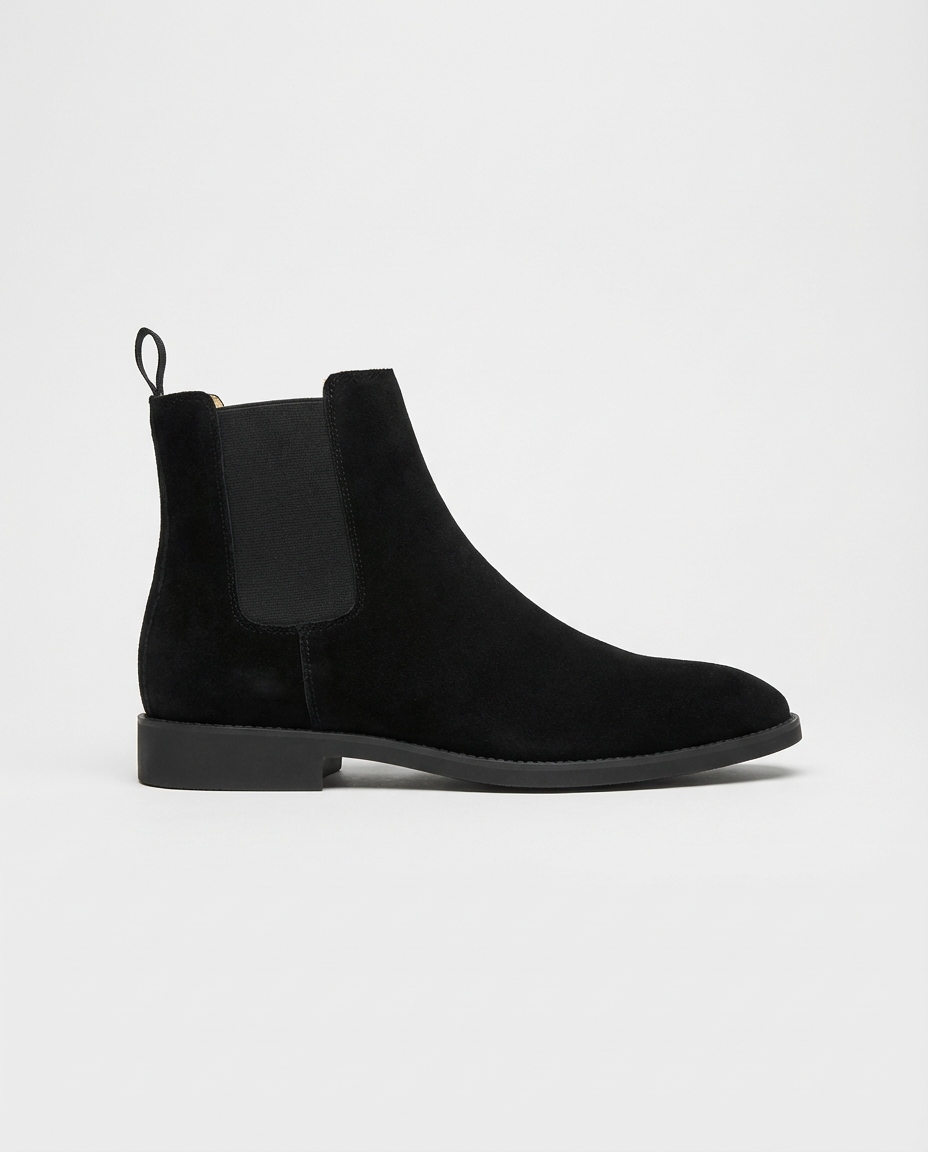 Black Suede Look Chelsea Boots | GRAND London