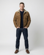 Brown Men's Corduroy Lined Trucker Jacket | GRAND London 