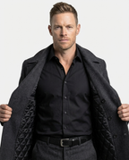 Grey Double-Breasted Pea Coat | GRAND London