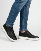 Black - Leather Low-Top Trainers | GRAND London