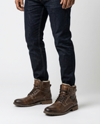 Brown Sherpa Lined Lace-Up Boots | GRAND London