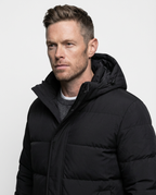 Black Removable Hood Quilted Puffer Jacket | GRAND London