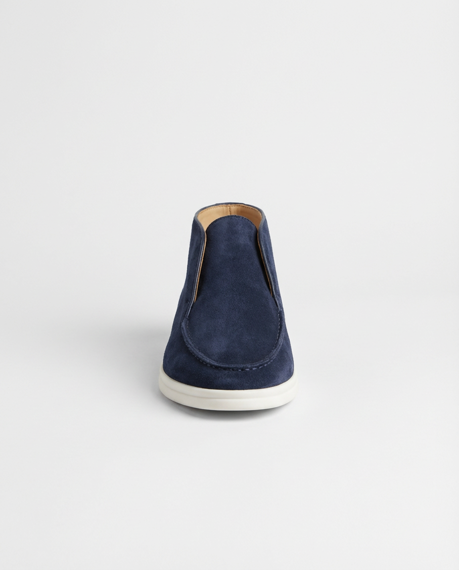 Navy Moc-Toe Chukka Trainers | GRAND London