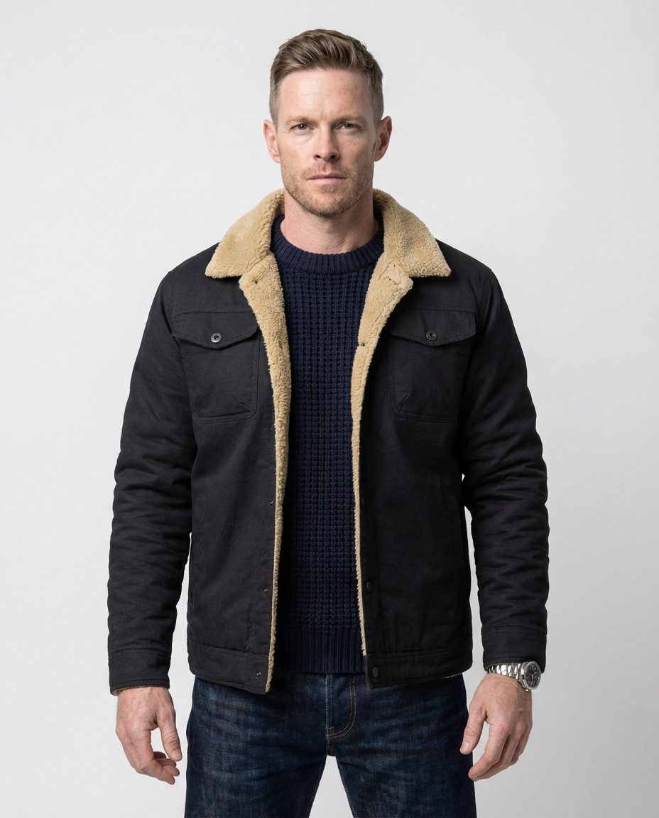 Black Cotton Field Jacket | GRAND London