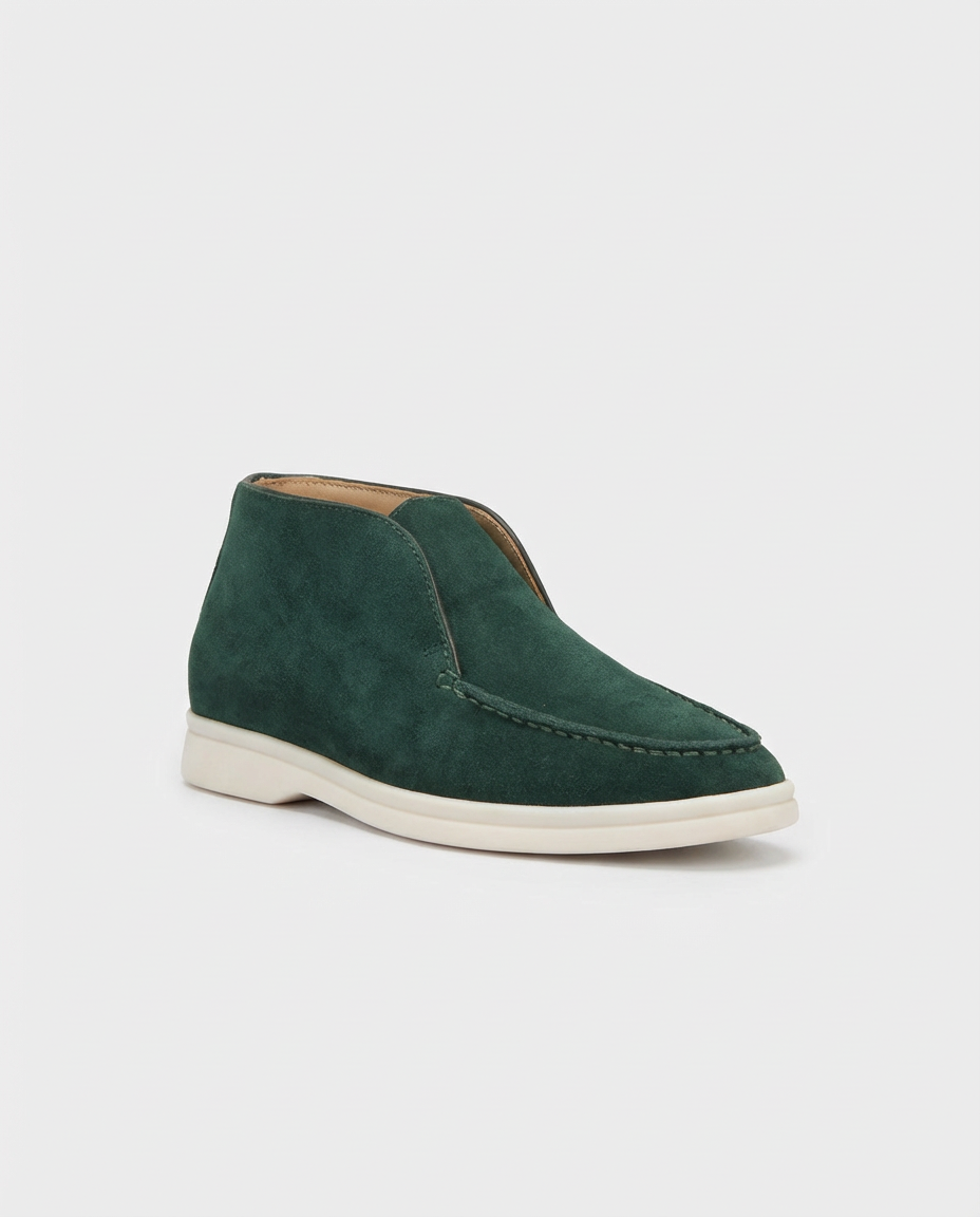 Green Moc-Toe Chukka Trainers | GRAND London