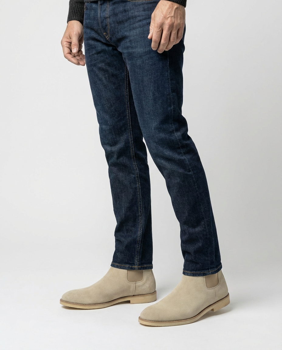 Beige Suede Look Chelsea Boots | GRAND London