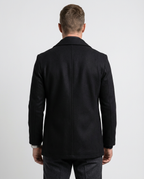 Black Double-Breasted Pea Coat | GRAND London