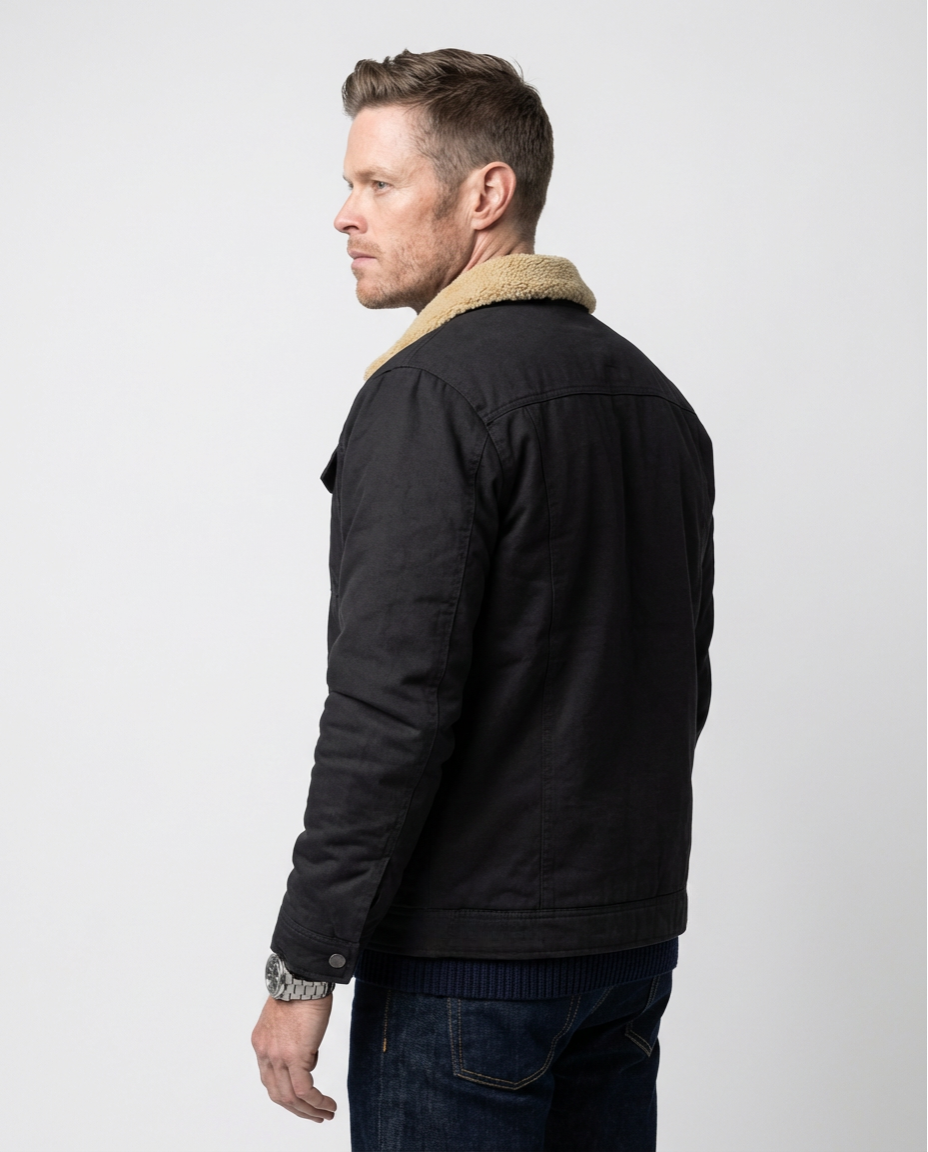 Black Cotton Field Jacket | GRAND London