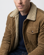 Brown Men's Corduroy Lined Trucker Jacket | GRAND London 