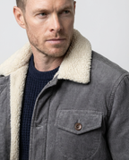 Grey Men's Corduroy Lined Trucker Jacket | GRAND London 