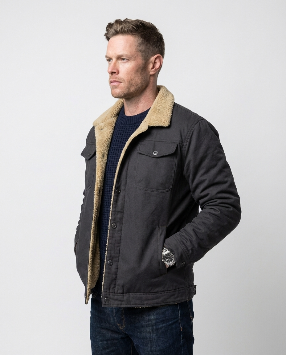 Grey Cotton Field Jacket | GRAND London