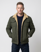 Green Cotton Field Jacket | GRAND London