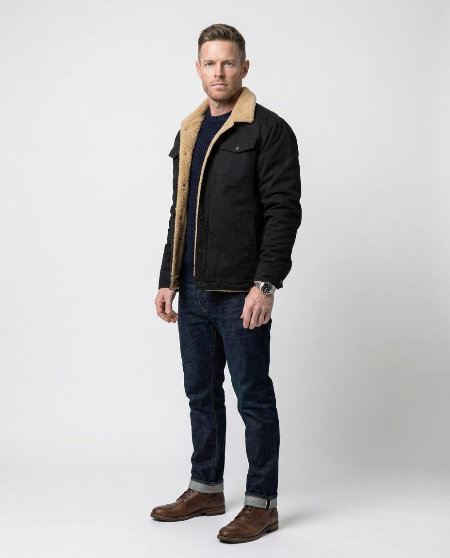 Black Cotton Field Jacket | GRAND London