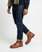 Brown Leather Harness Chelsea Boots | GRAND London