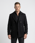 Black Double-Breasted Pea Coat | GRAND London
