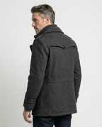 Grey Wool Blend Zip-Front Coat | GRAND London