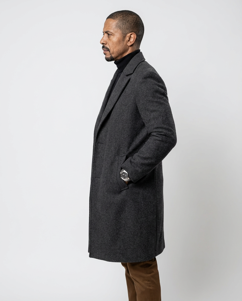 Fitted Single-Breasted Overcoat