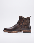 Dark Brown Leather Harness Chelsea Boots | GRAND London GL-A25_130