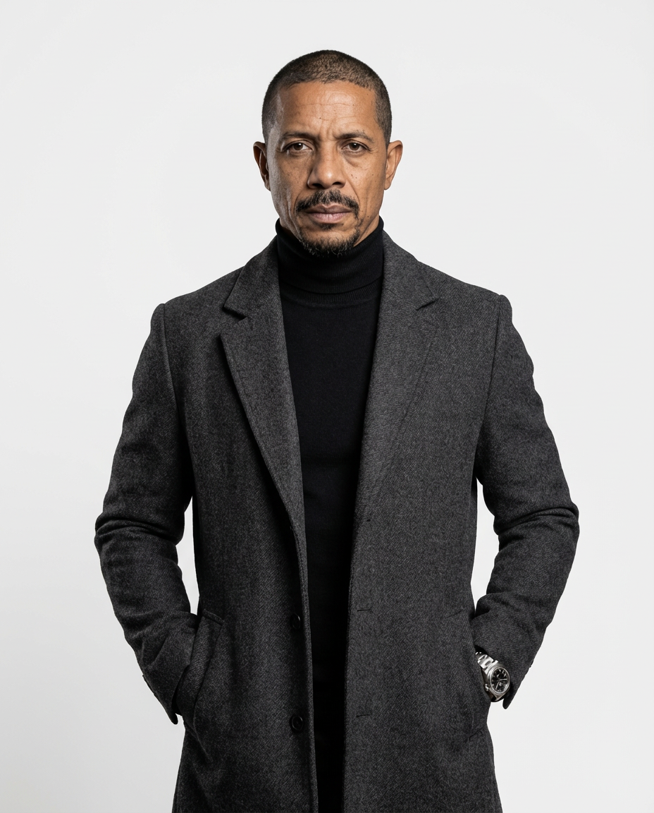 Grey Fitted Single-Breasted Overcoat | GRAND London