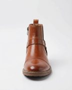 Brown Leather Harness Chelsea Boots | GRAND London