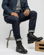 Black - Leather Cap-Toe Side Zip Boots | GRAND London